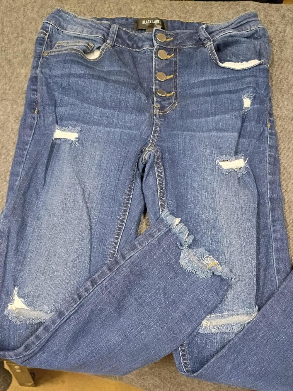 Black Label Women's Blue Distressed Skinny Jeans